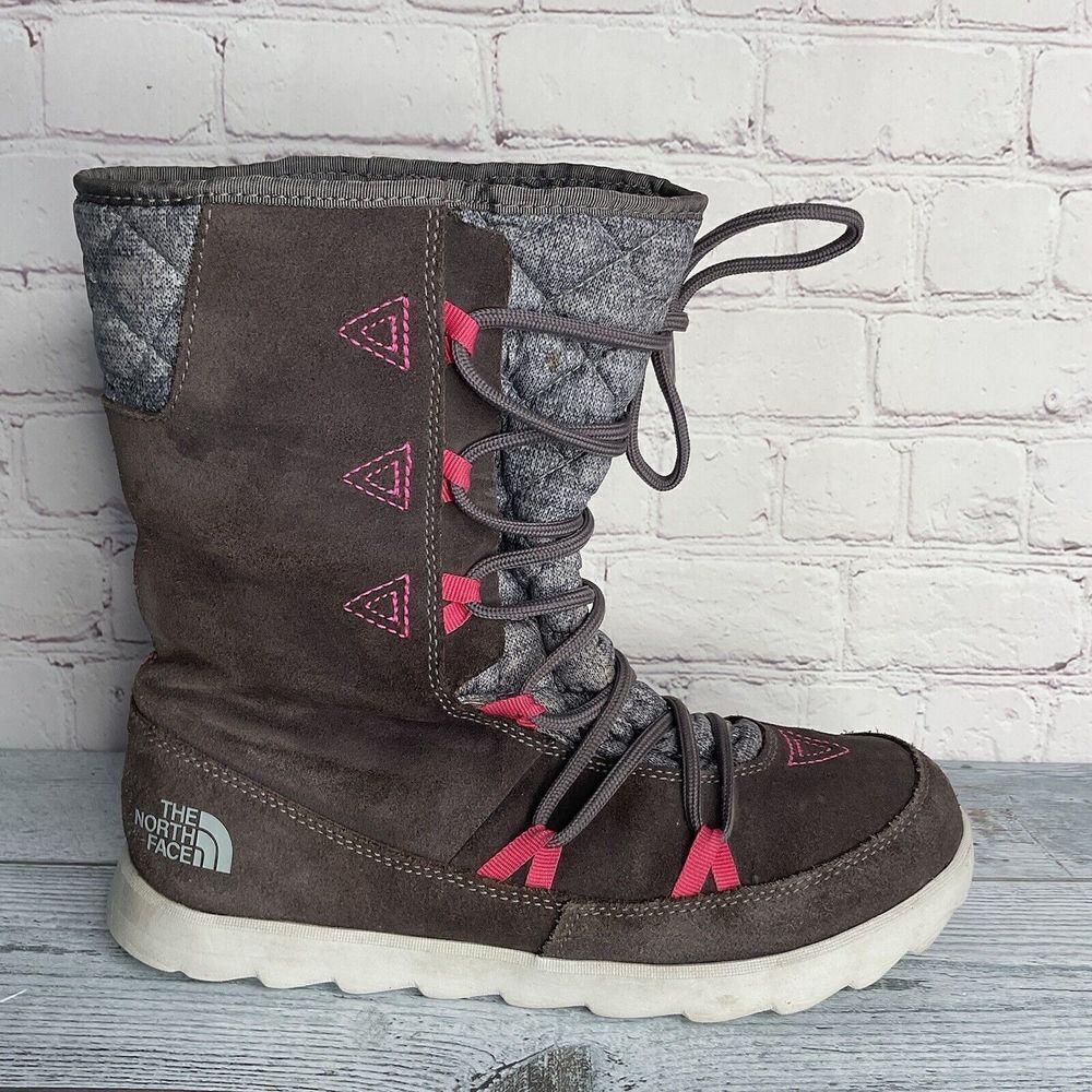The North Face Women’s Size 8 Shoes Thermoball Apres Boots Brown Gray Pink*